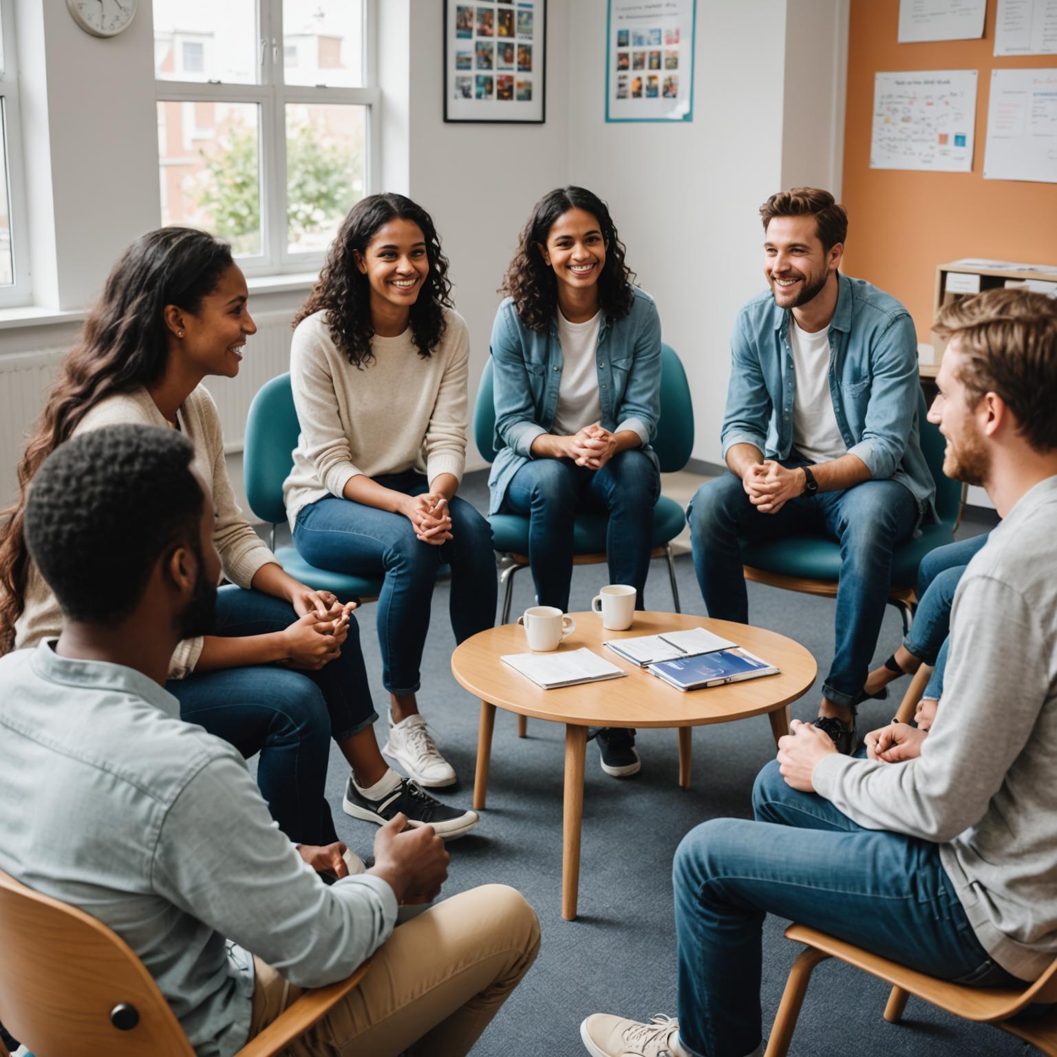 Multicultural group discussion in English