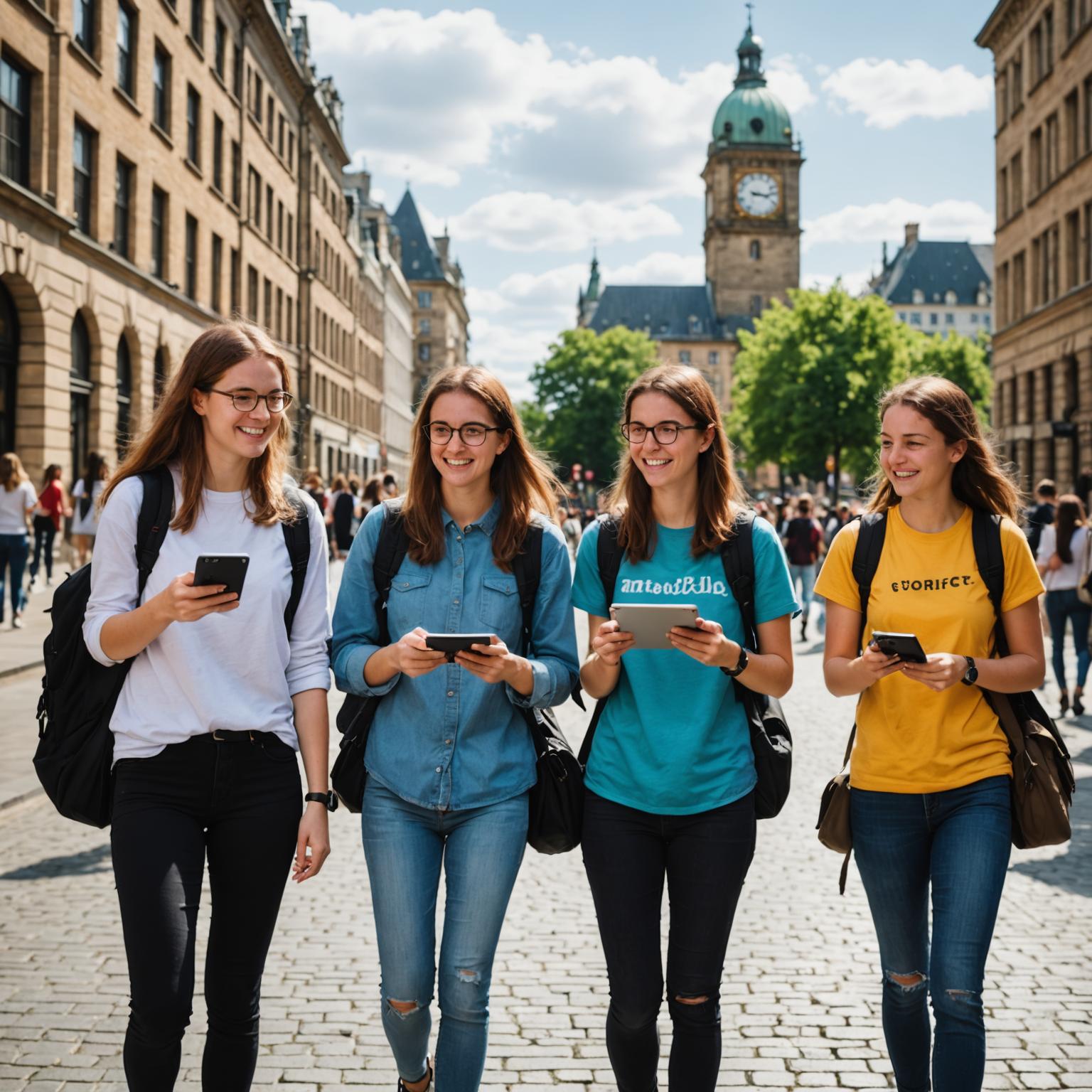 Students on an immersive city tour