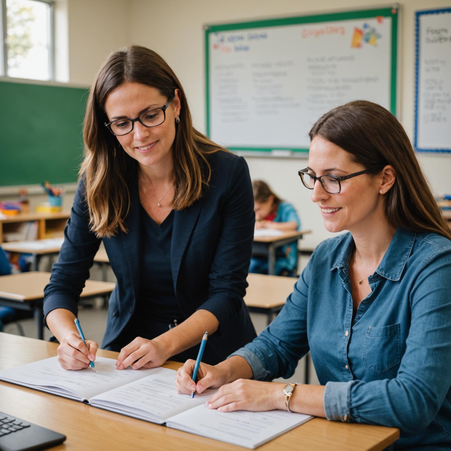 Teacher training mentorship session